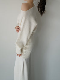 one shoulder knit mini dress