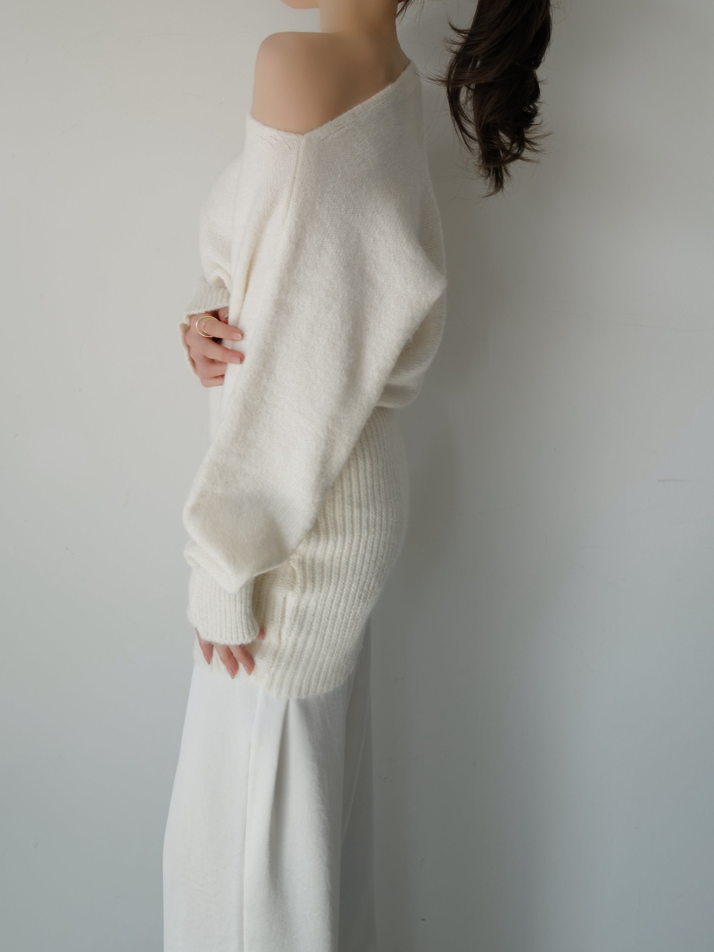 one shoulder knit mini dress