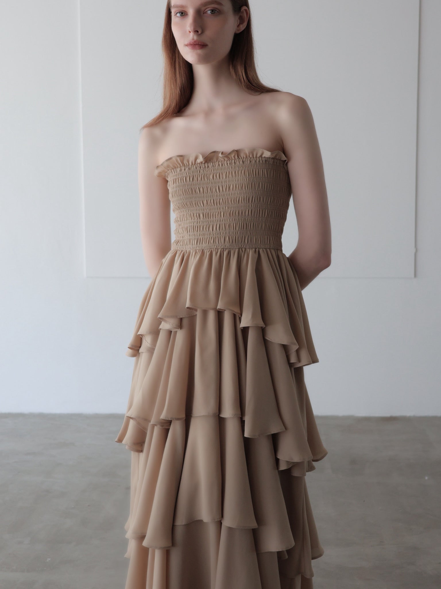 frill tiered maxi dress