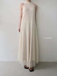 tulle pleats halter dress