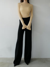 brushed seed stitch knit pants