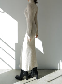 angora knit long dress