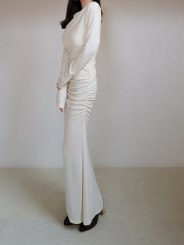 shirring drape dress – célon