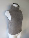 angora turtle sleeve-less knit