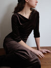 ［伊勢丹先行発売］ shirring drape velour dress