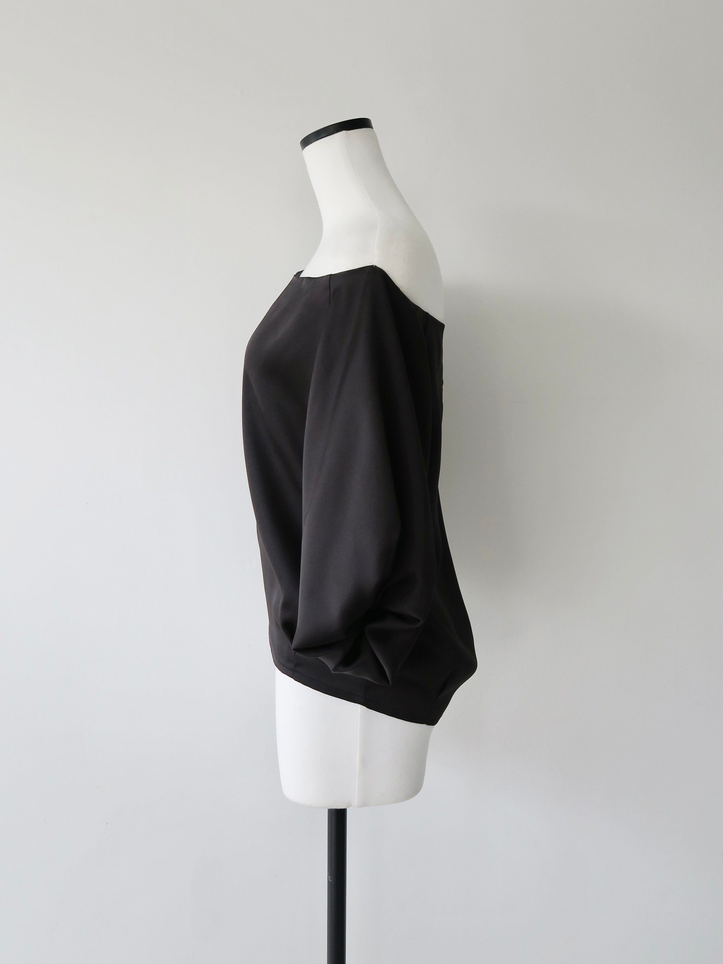 balloon sleeve satin blouse