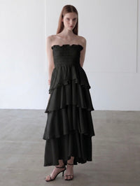 frill tiered maxi dress