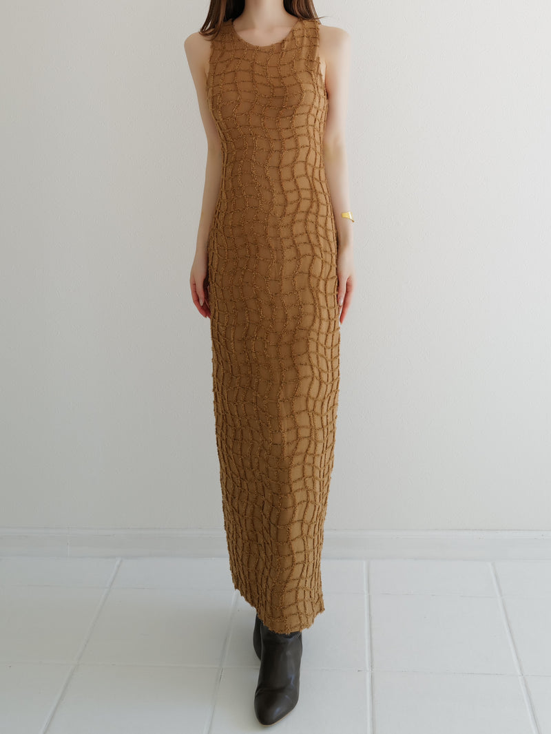 wavy tile pattern dress