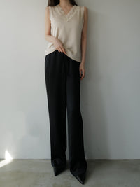 lace trim satin cami tops