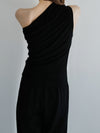 one shoulder ruched tank