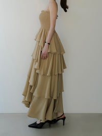 frill tiered maxi dress