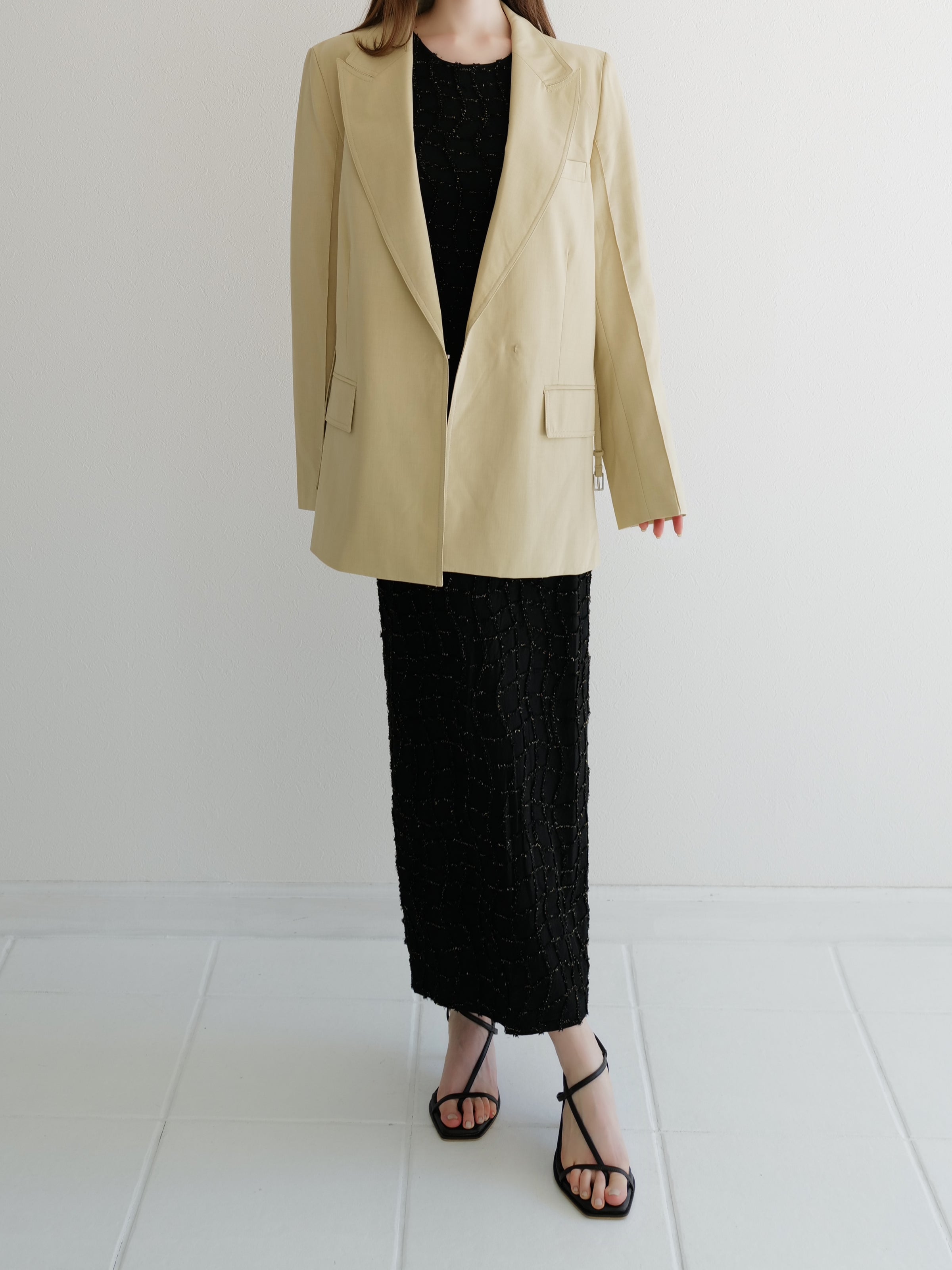 wool belted tailored jacket