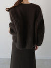 angora balloon knit cardigan