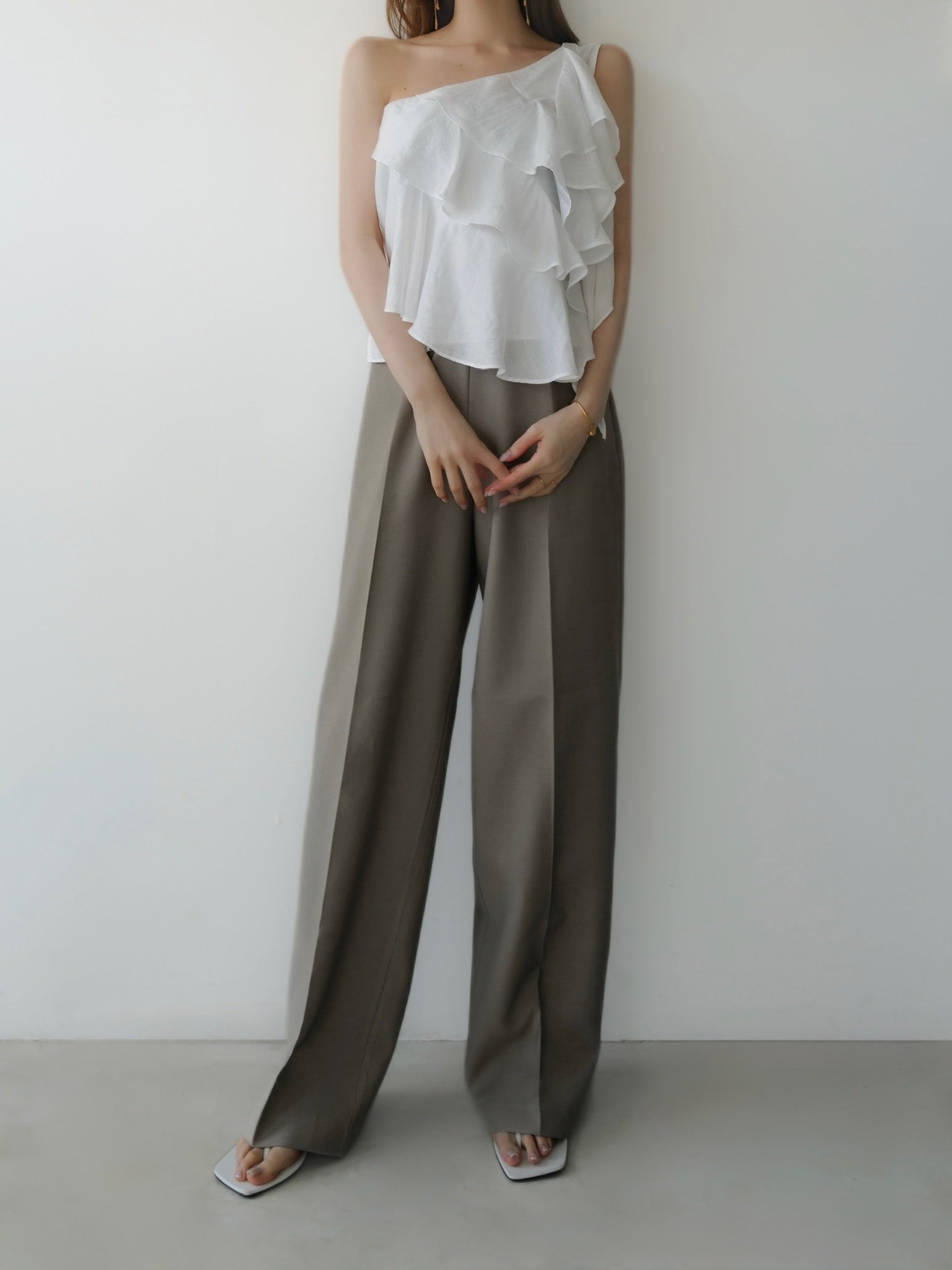 asymmetric ruffle top