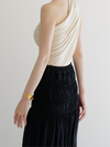 one shoulder ruched tank