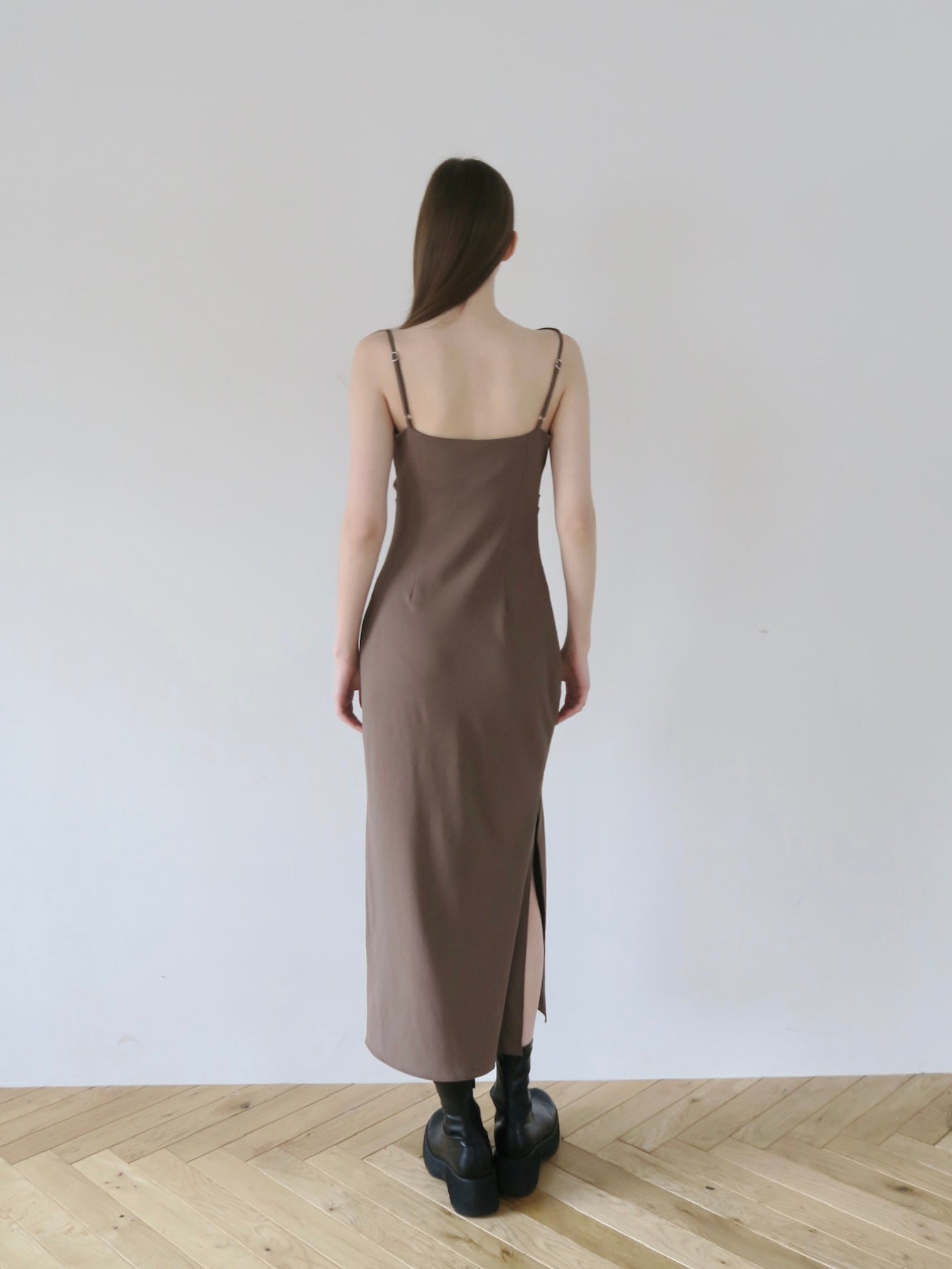 asymmetry drape cami dress