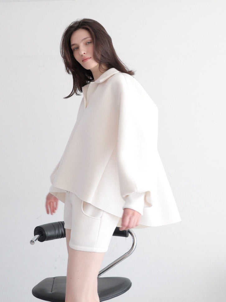 open neck sweat top