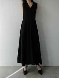 shawl collar sleeveless dress