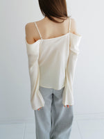 off shoulder silky blouse