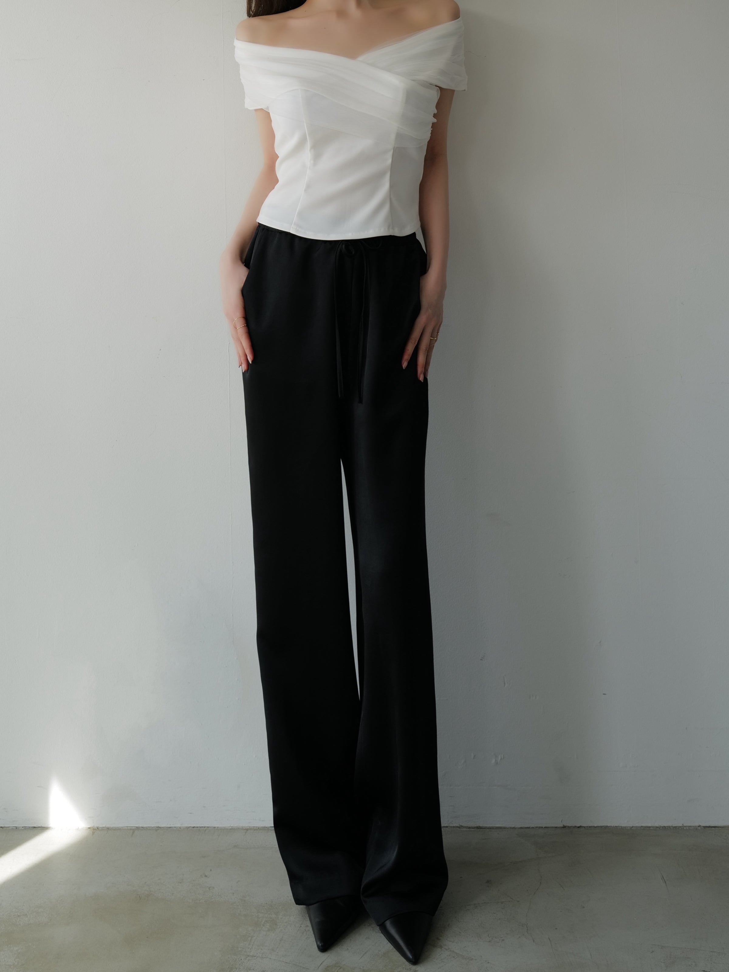 soft sheer cross shoulder blouse