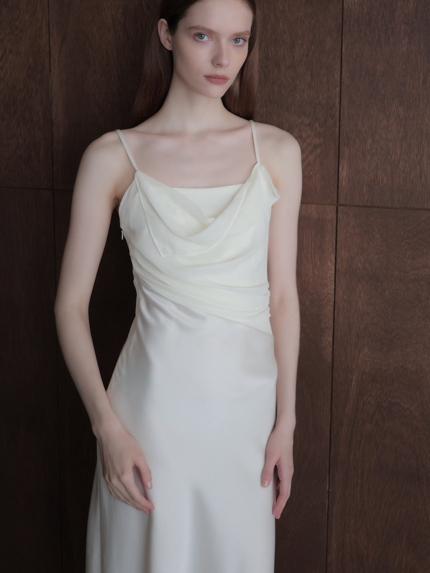 minimalist pleated long dress