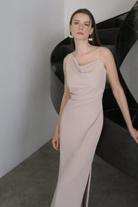 asymmetry drape cami dress