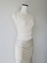 sheer nuance gathered dress