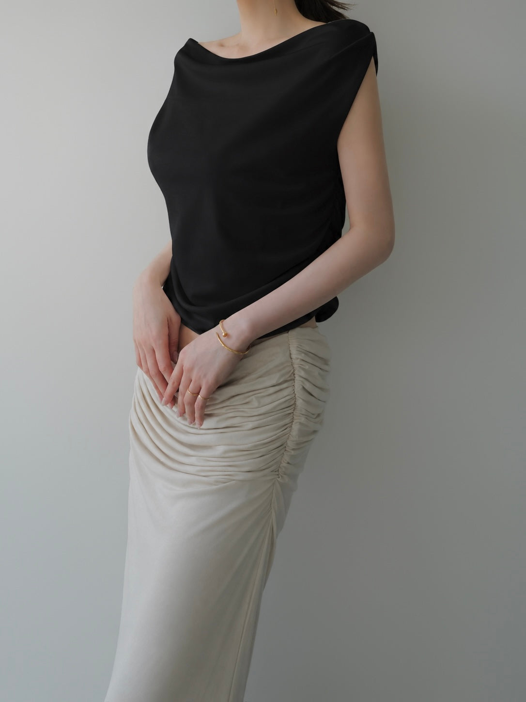 fluid drape neck top