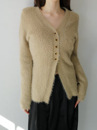 angora slim knit cardigan