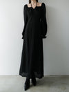strap shirring long dress