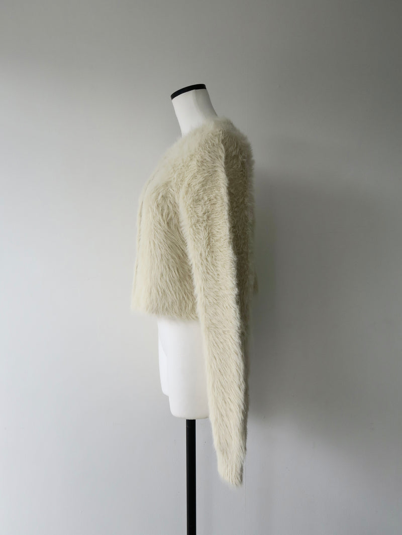mink-like fur cardigan