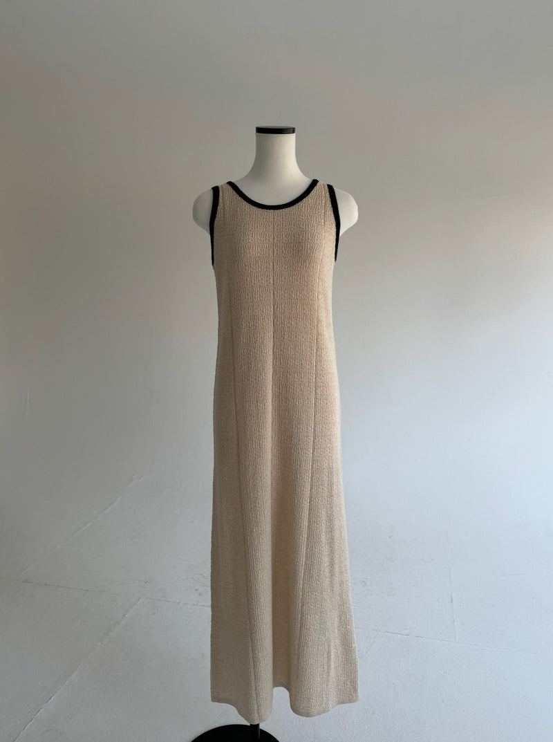 bicolor long knit dress