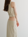 raw hem single vest