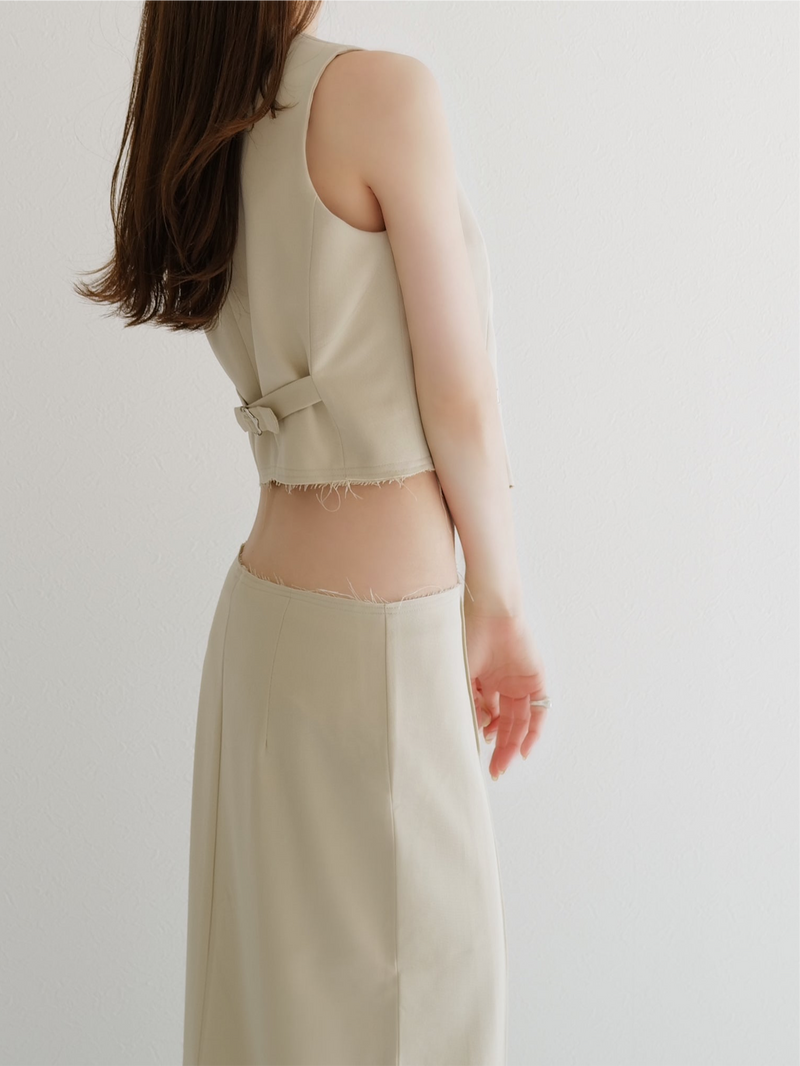 raw hem single vest