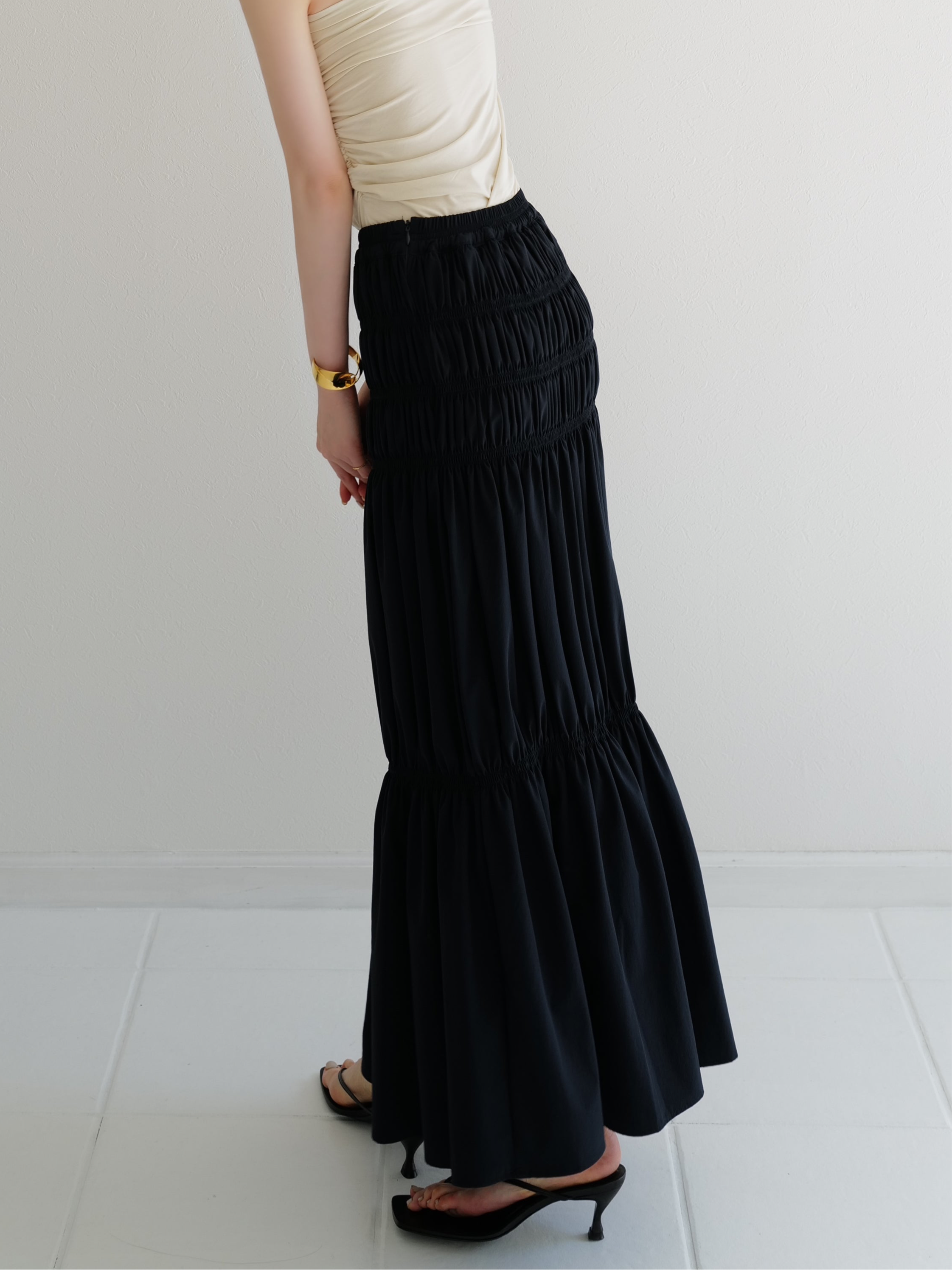 accently tiered long skirt