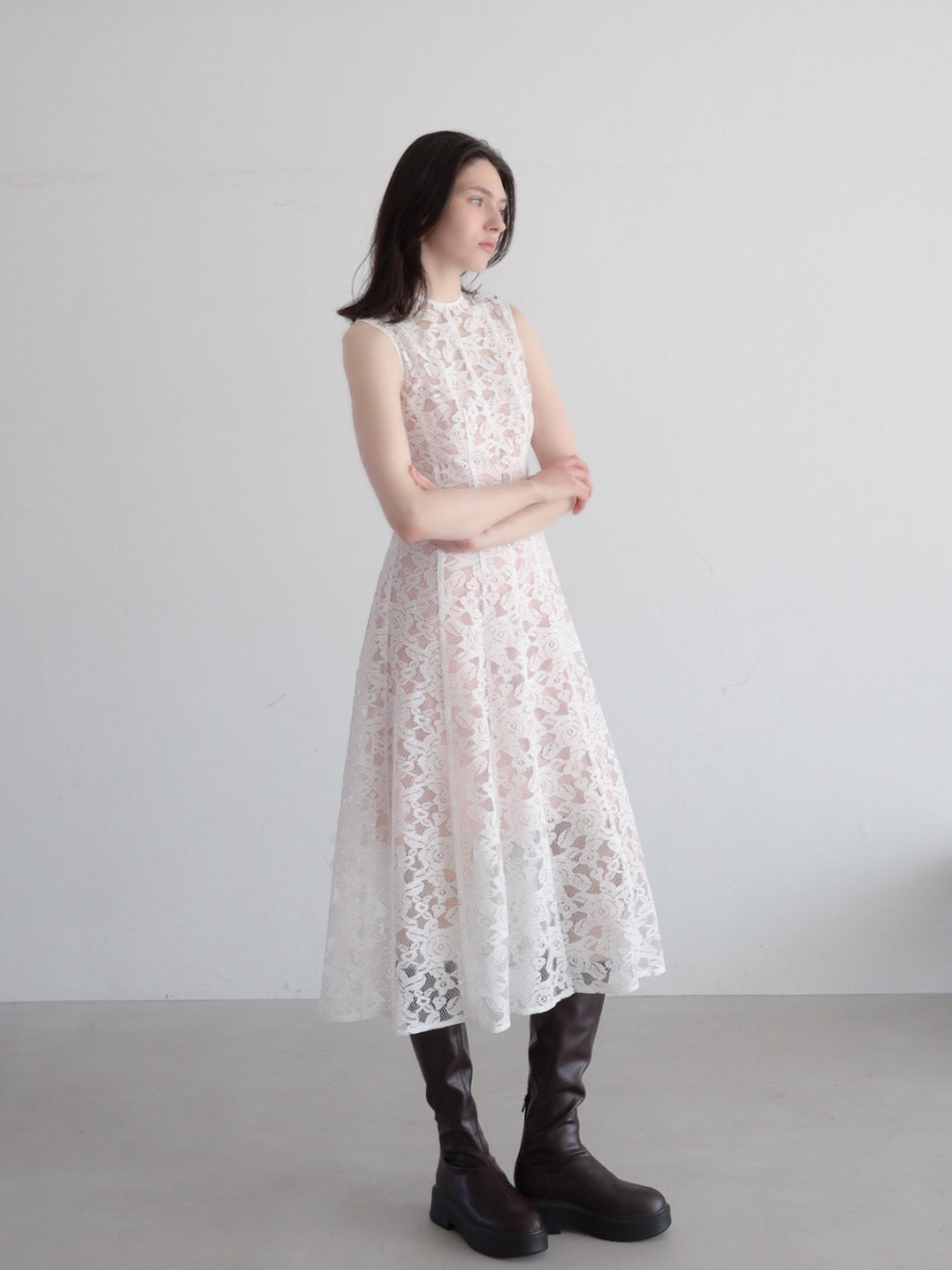 classic lace long dress