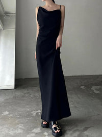 asymmetry drape cami dress