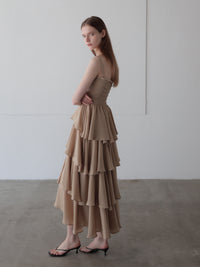 frill tiered maxi dress
