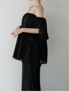 off shoulder chiffon blouse