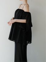off shoulder chiffon blouse