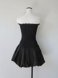 volume flare mini dress