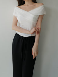 soft sheer cross shoulder blouse