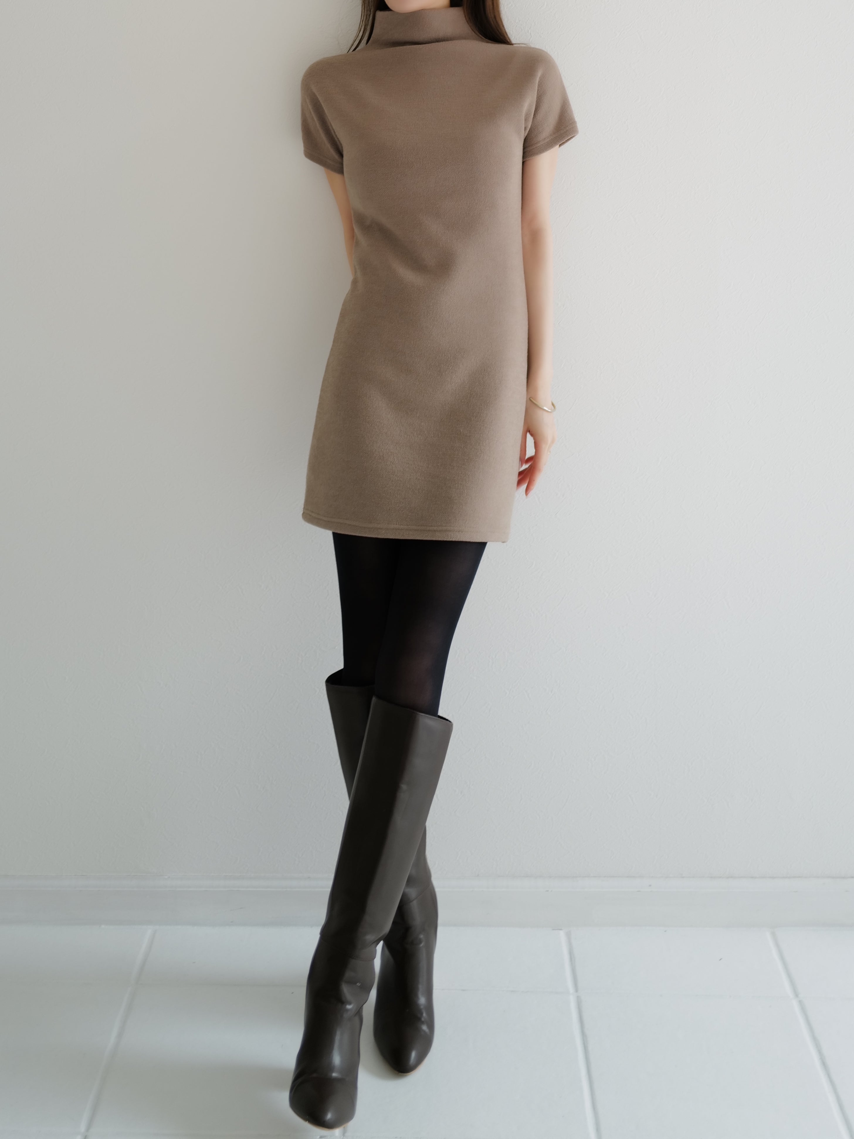 【新品未使用】maison celon high neck mini dress high neck mini dress – célon
