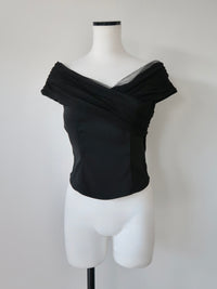 soft sheer cross shoulder blouse