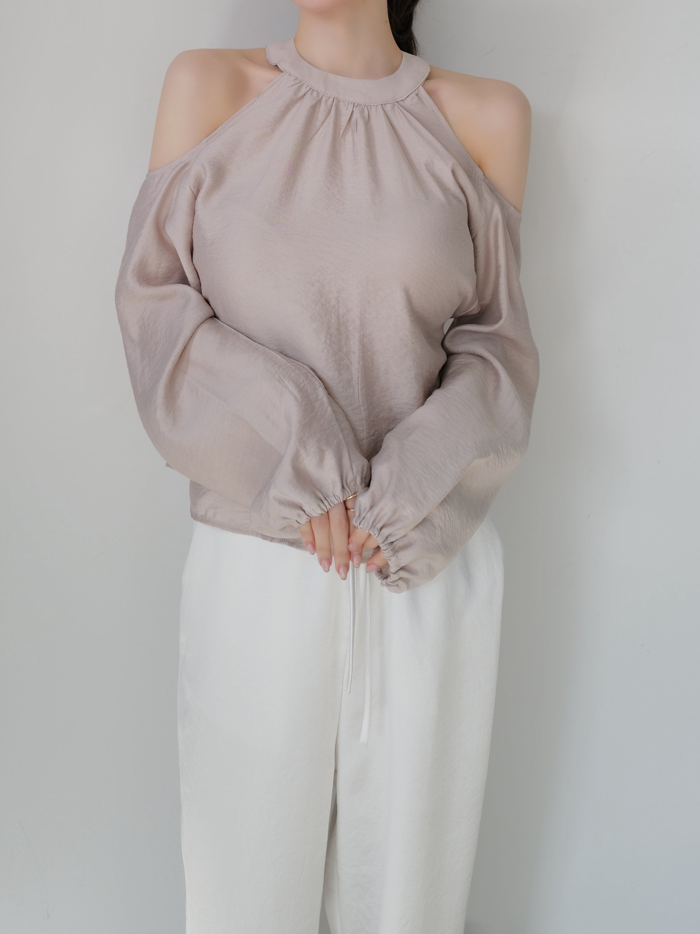 halter neck chiffon blouse