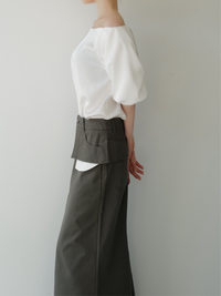 balloon sleeve satin blouse