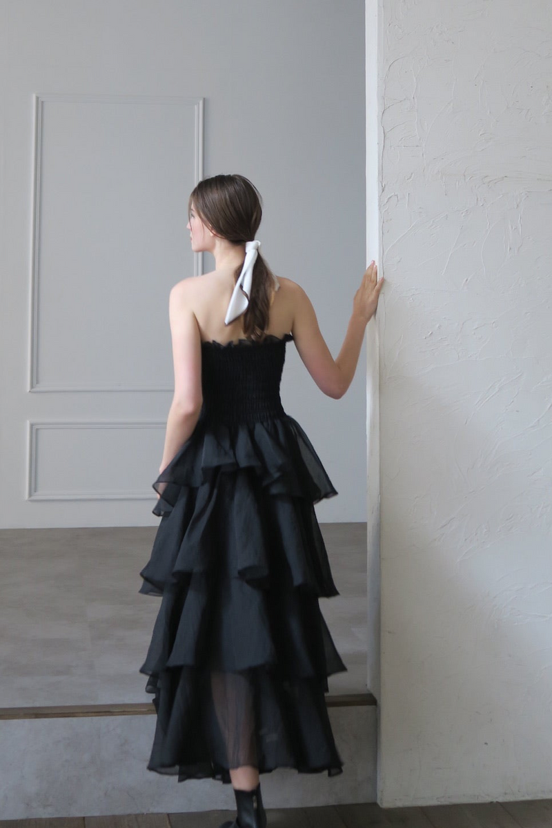ワンピース maison celon frilly tiered dress frilly tiered dress – célon
