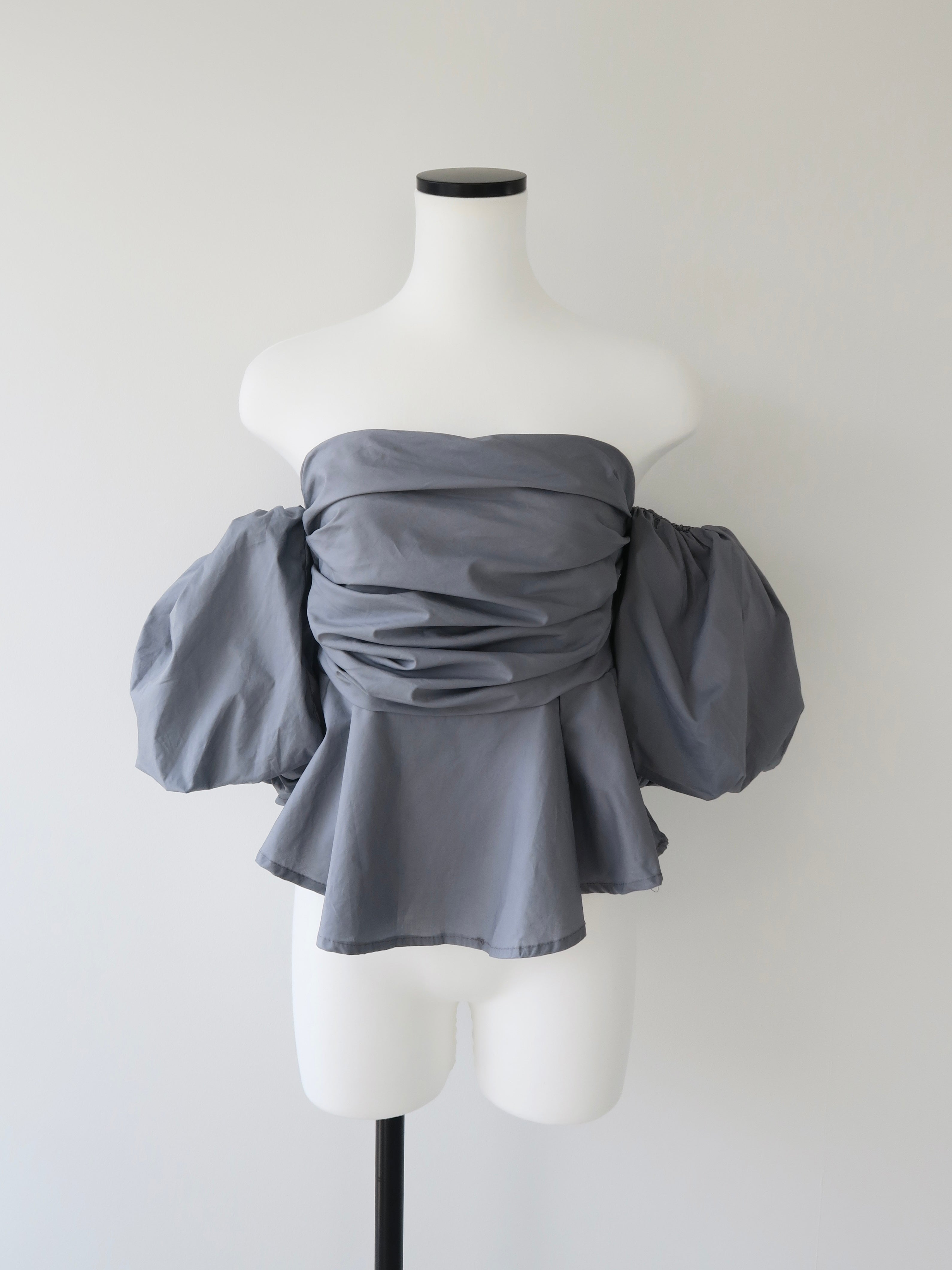 トップス maison celon puff sleeve peplum blouse Womens Chiffon Blouse Elegant Square Neck Babydoll Shirts