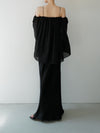 silky satin long skirt