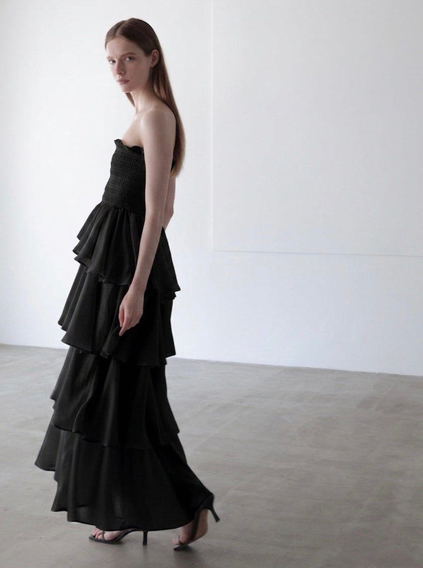 frill tiered maxi dress